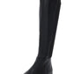 Womens Leather Almond Toe Mid-Calf Boots