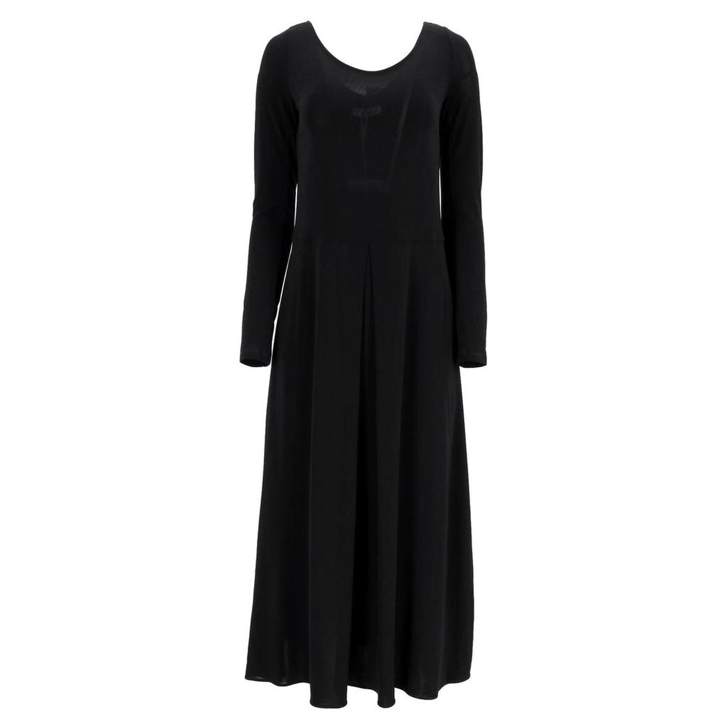 Leisure Pleated Jersey Maxi Dress in Black Viscose