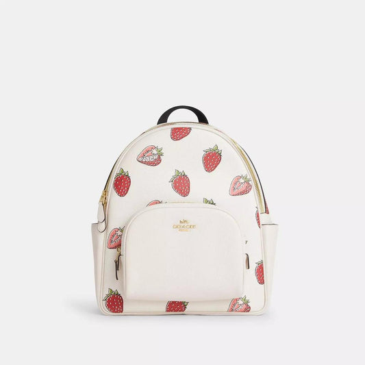 Court Backpack With Strawberry Print