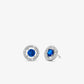 Precious Metal-Plated Brass Cubic Zirconia Halo Earrings