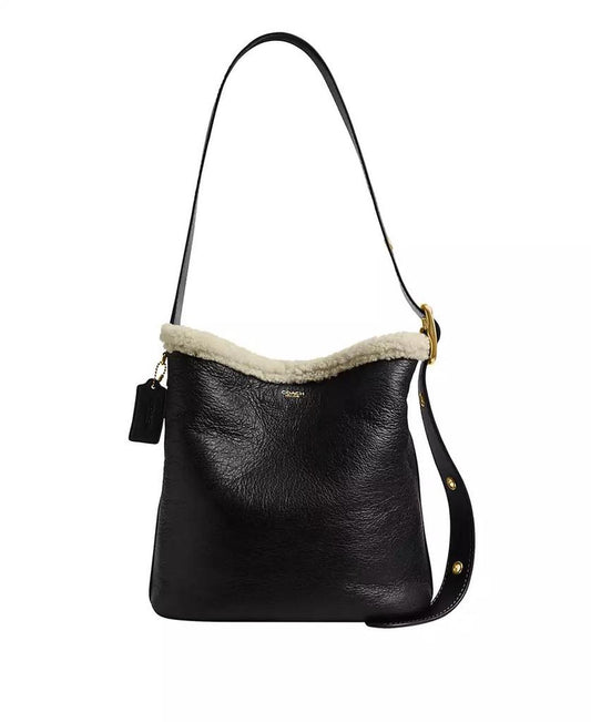Bleeker Medium Shearling Trim Bucket Bag
