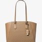 Taryn Large Signature Logo and Leather Tote Bag