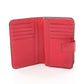 Babylon M Zip Around Bi-Fold Wallet Leather Red