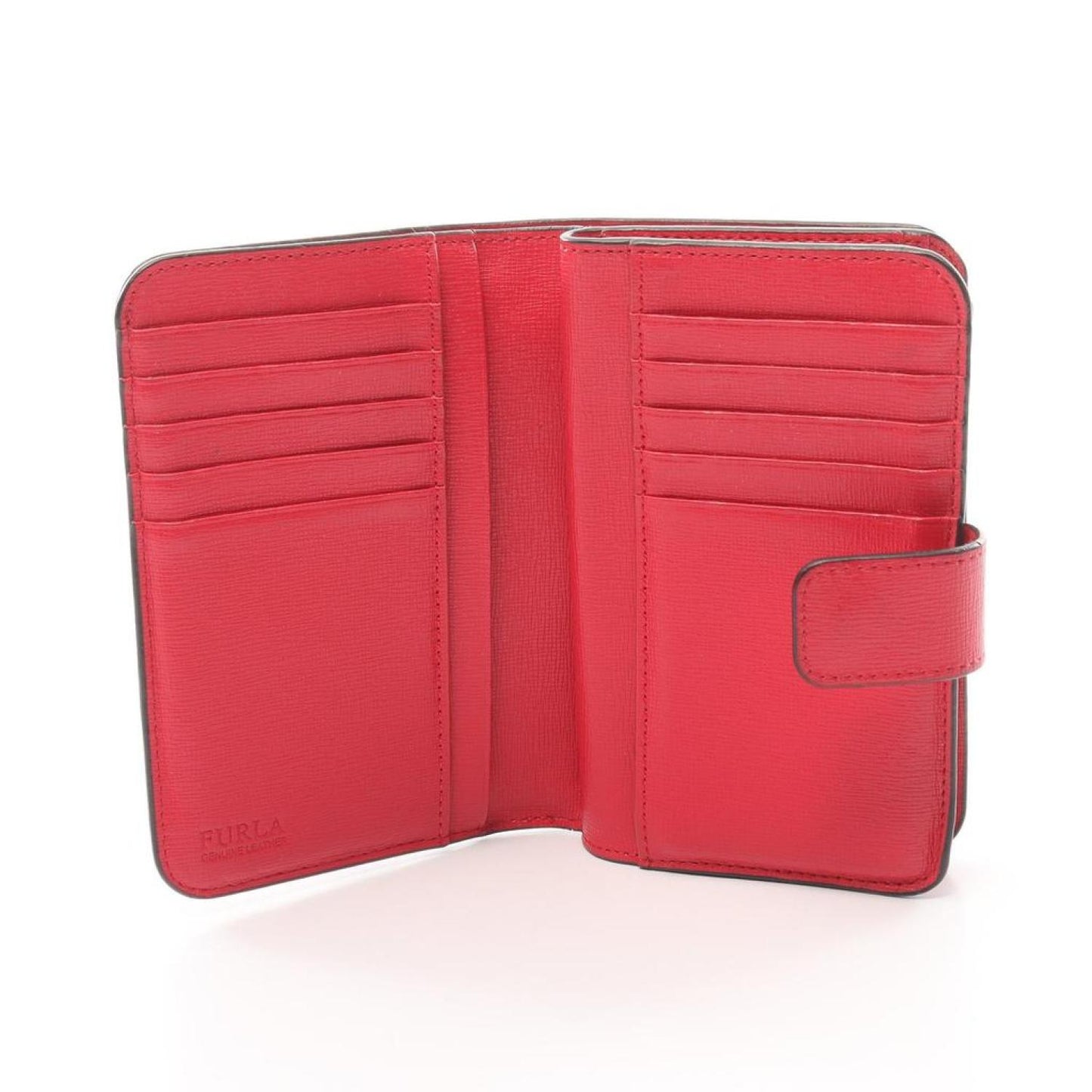 Babylon M Zip Around Bi-Fold Wallet Leather Red