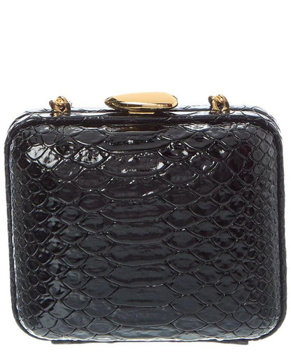 Collection Snake-Embossed Leather Mini Box Minaudiere
