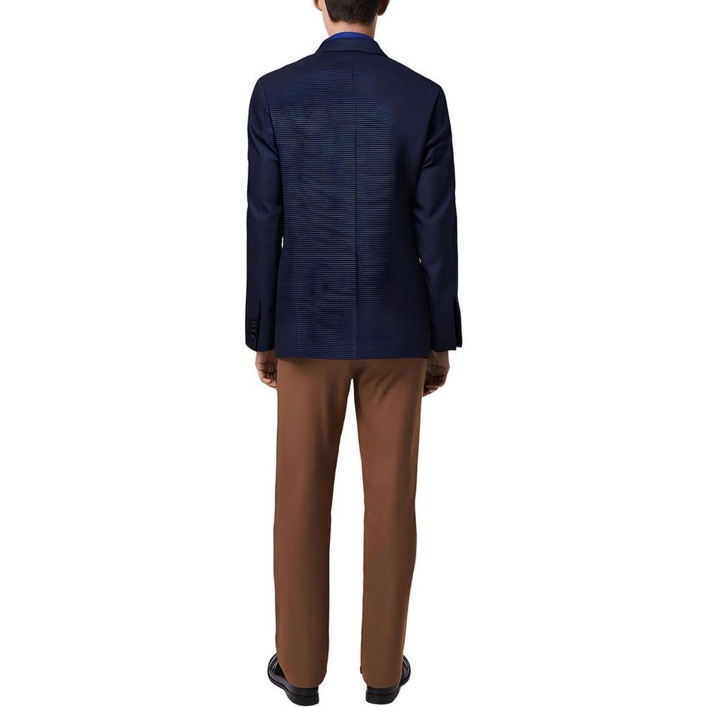 Mens Houndstooth Knit Two-Button Blazer