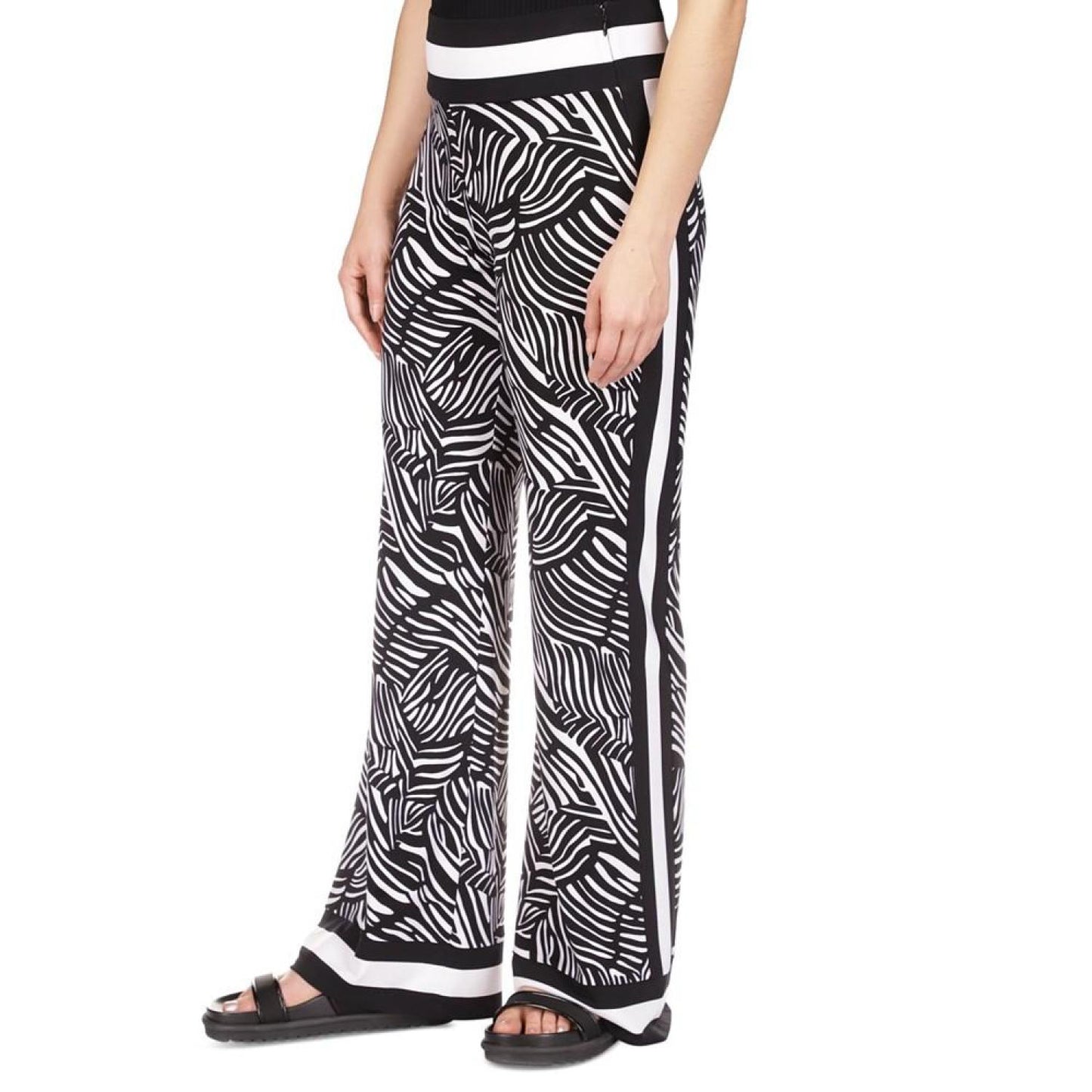 Women's Zebra-Print Wide-Leg Pants