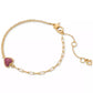 Gold-Tone Cubic Zirconia Pavé Heart Double Chain Link Bracelet