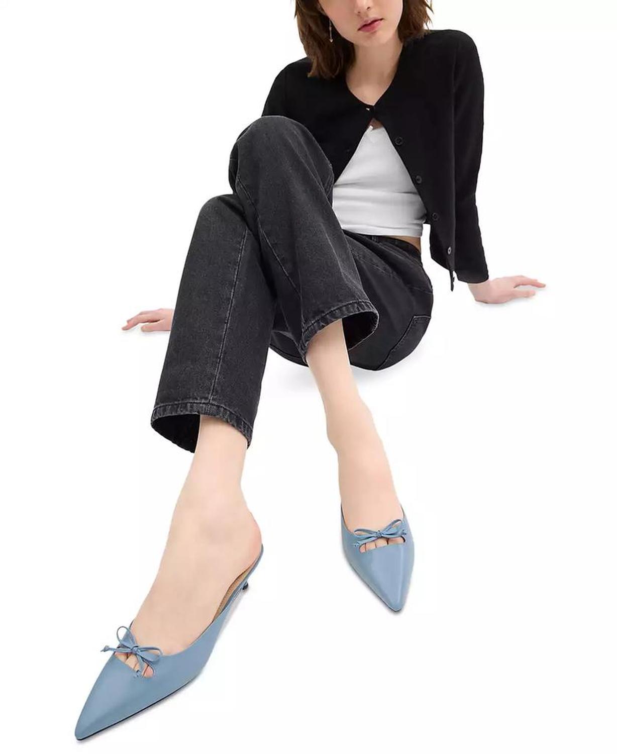 Women's Runway Embellished Bow-Trim Mules