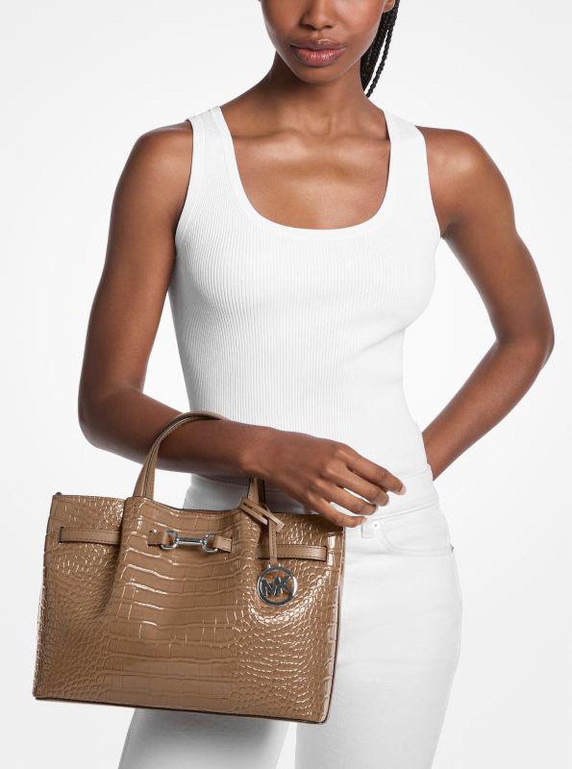 Carson Medium Crocodile Embossed Satchel