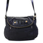 Marc Jacobs Womens Leather Trim Nylon Flap Crossbody Handbag Black