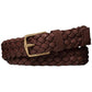 Mens Leather Adjustable Braided Belt