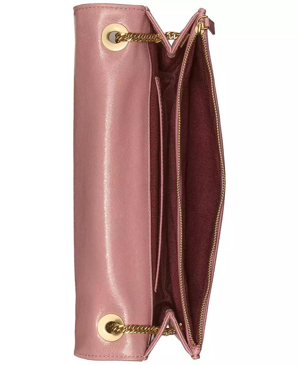 Deco Glazed Leather Soft Shoulder Bag