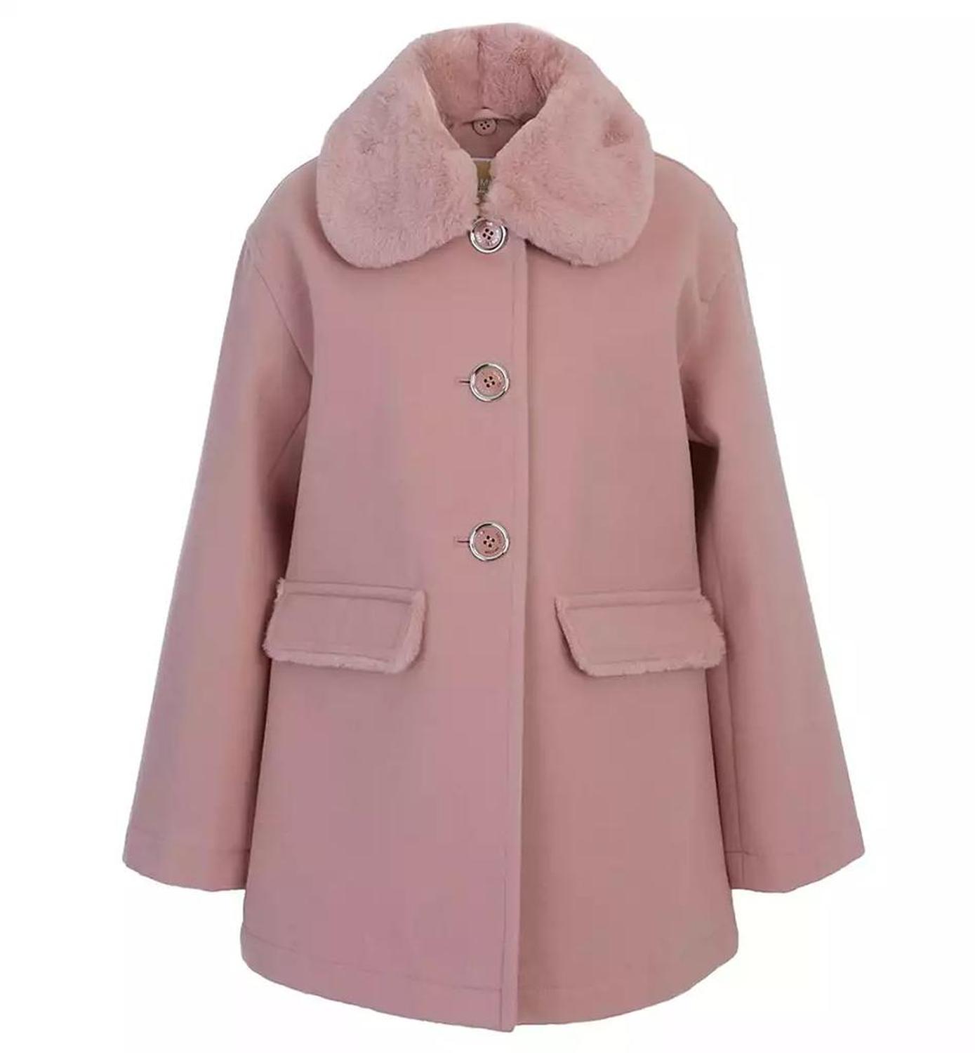 Big Girls Faux Wool Collar Jacket
