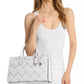 Scarlett Medium Woven Leather East West Satchel