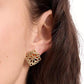 Gold-Tone Spade Flower Lace Stud Earrings