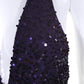 Michael Kors Purple Sequin Halter Gown