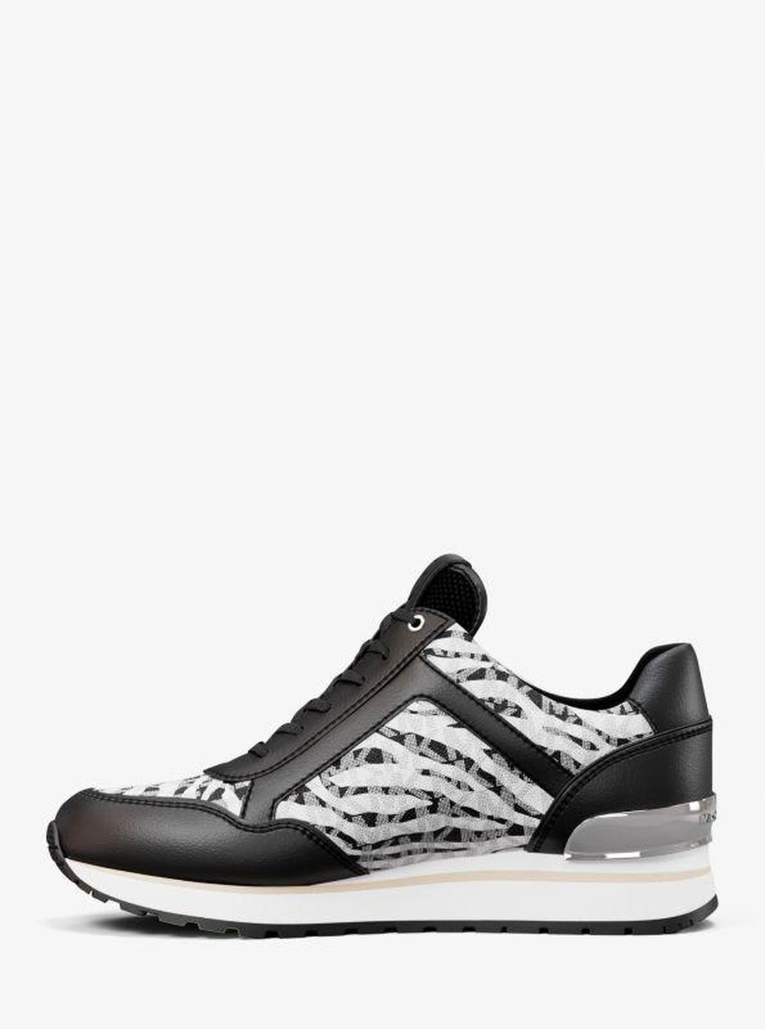 Maddy Zebra Print Signature Logo Trainer