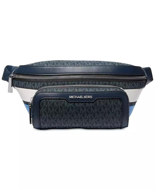 Men's Leather Colorblocked Logo Belt Bag