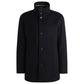 Relaxed-fit short coat in wool and cashmere