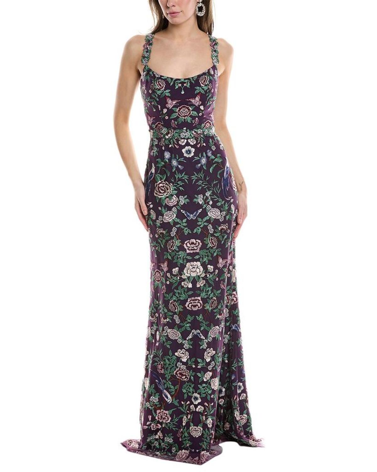 Marchesa Notte Embroidered Gown