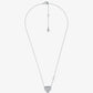 Precious Metal-Plated Sterling Silver Pavé Heart Necklace and Earrings Gift Set