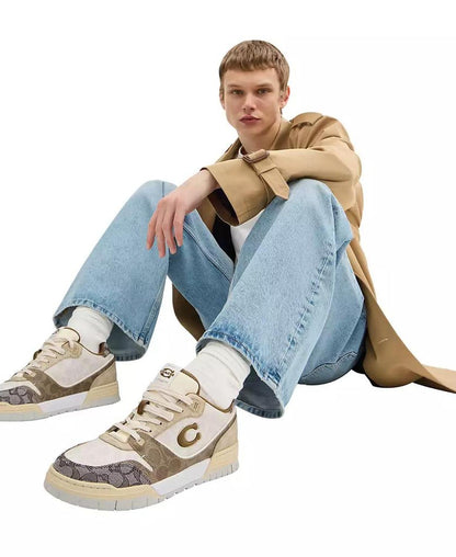 Men's Mixed Signature Soho Round Toe Sneakers