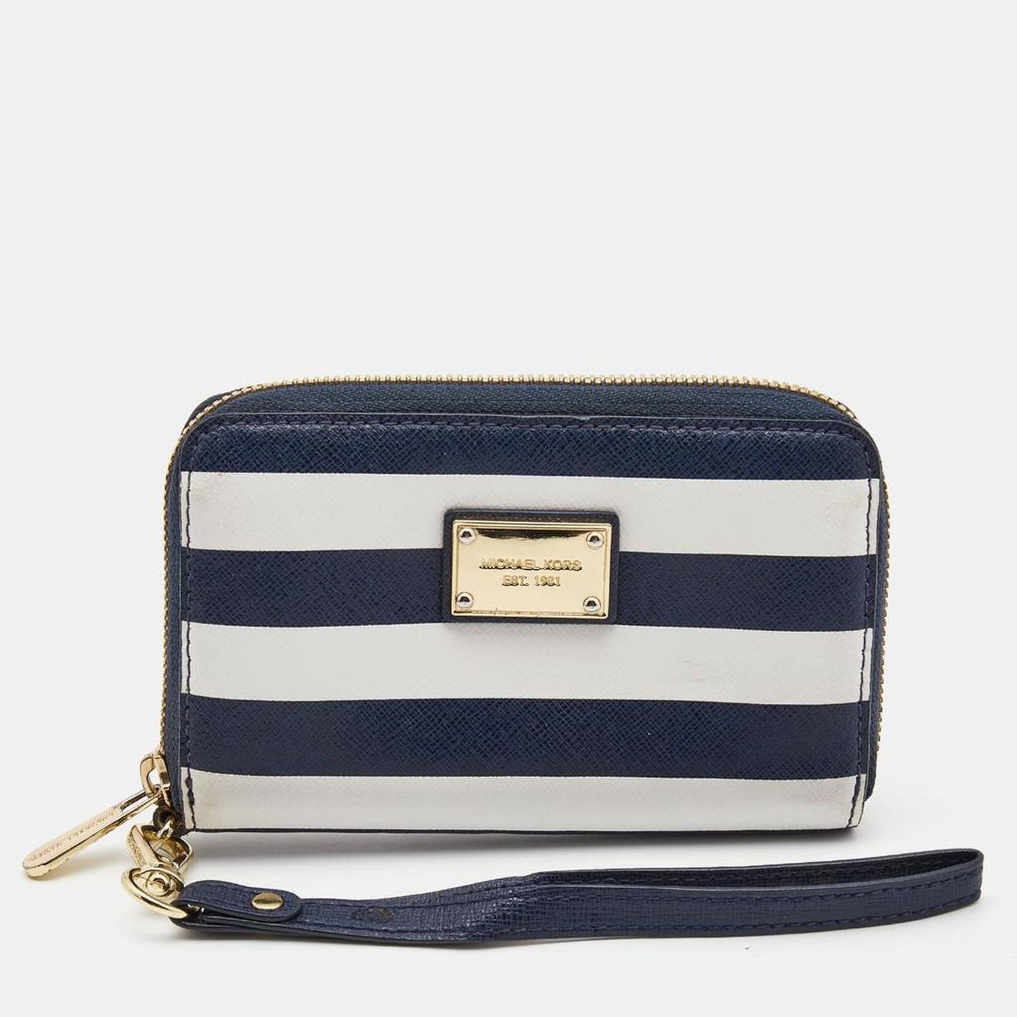 Michael Kors  Leather Striped Zip Around Wallet