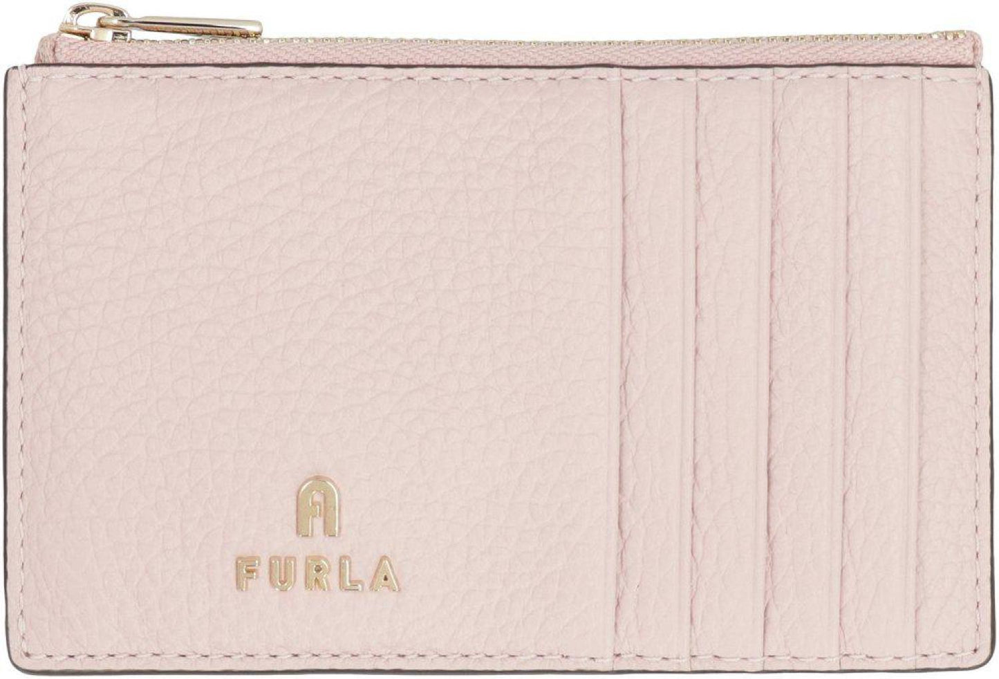 Furla Camelia Logo Plaque Zip-Up Medium Card Case