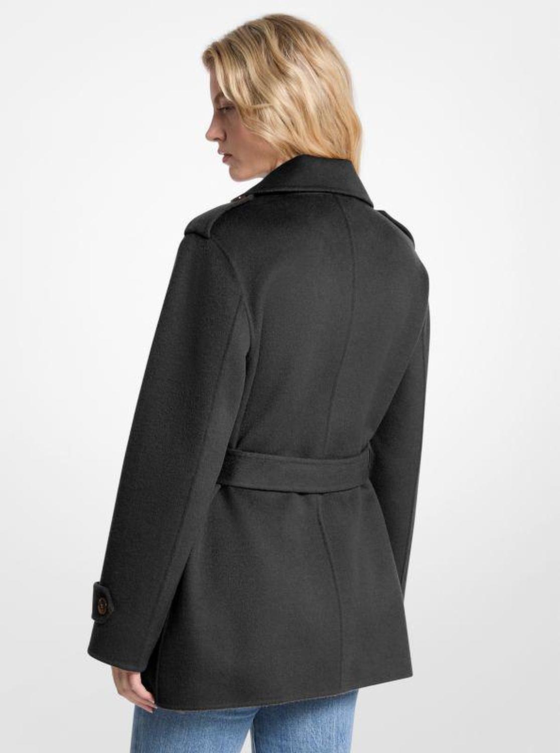 Wool Blend Belted Wrap Coat