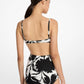 Floral Stretch Nylon Crepe Bikini Top and Brief Set