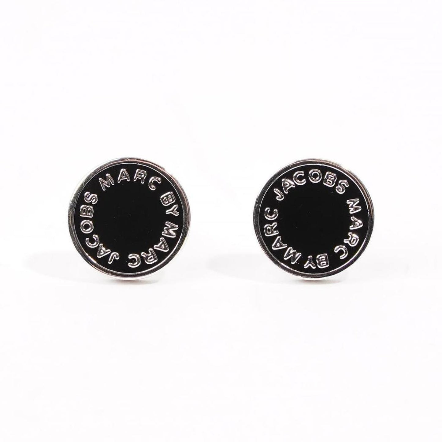 Marc Jacobs Logo Circular Earrings  / Silver Base Metal
