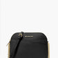 Jet Set Travel Medium Logo Dome Crossbody Bag (Vanilla) In Black/ Gold