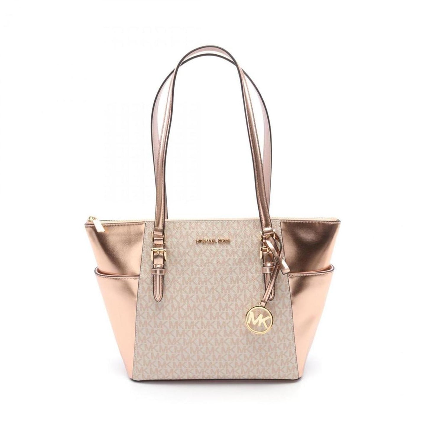 gold Coated Canvas Leather Tote Bag (Pre-Owned)