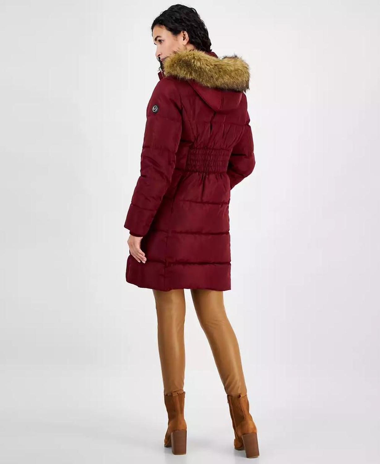 Women's Faux-Fur-Trim Hooded Puffer Coat, Created for Macy's