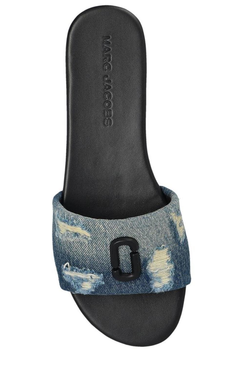 Marc Jacobs The Rip And Repair DIstressed Denim Snapshot Slides