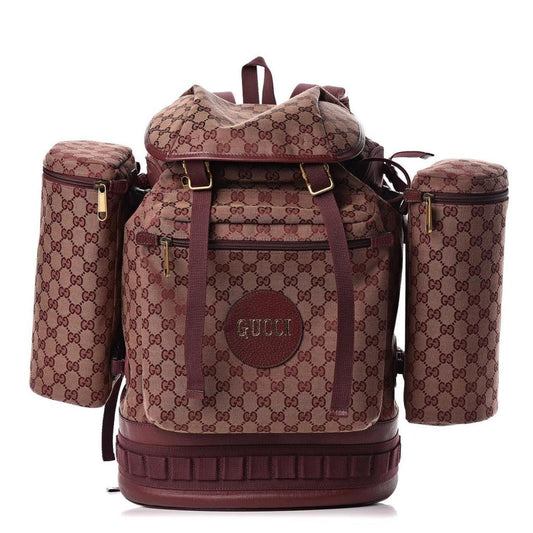 Gucci Gg Monogram Script Logo Large Double Pocket Backpack
