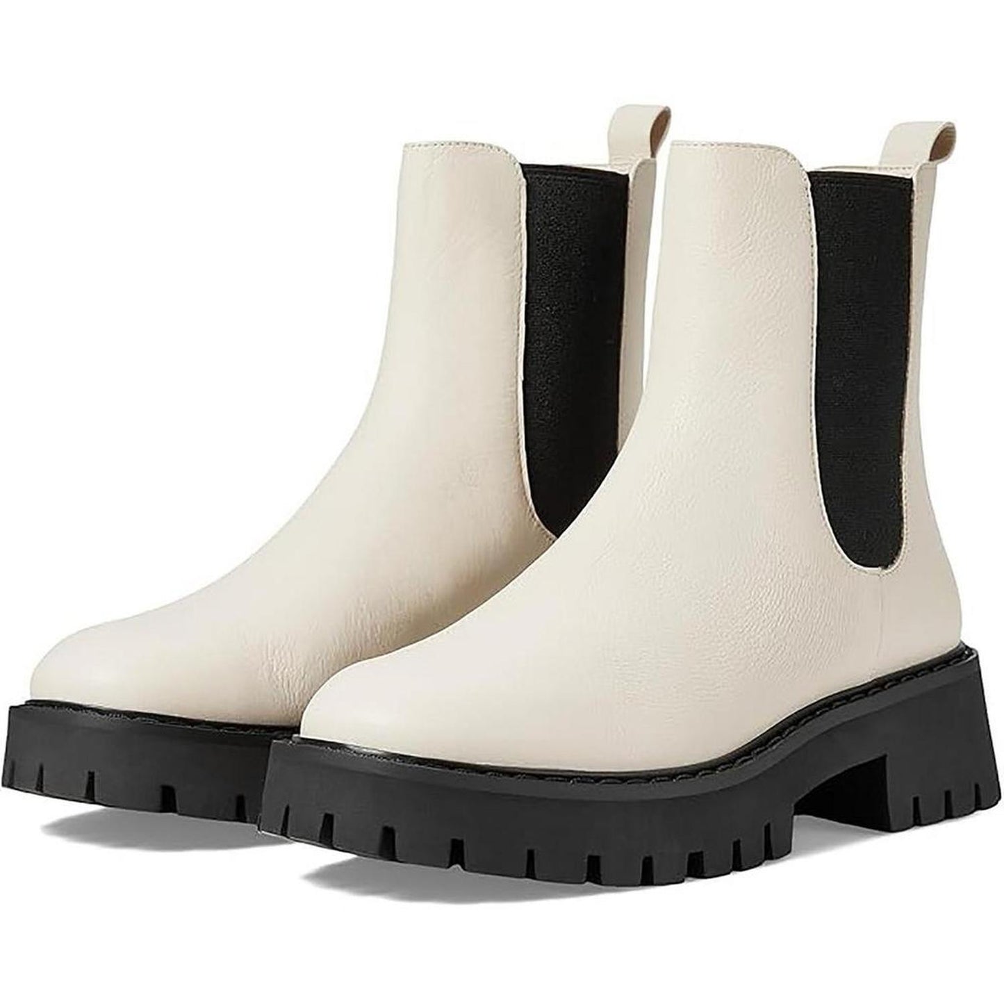 Asher Flat Bootie Womens Stretch Leather Chelsea Boots