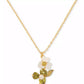Mixed Stone Flower Pendant Necklace, 16" + 3" extender