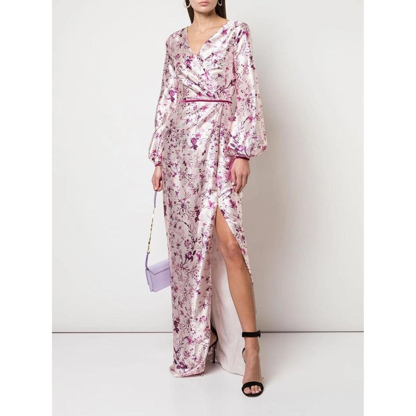 Bishop Sleeve Floral Print Charm Gown