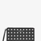 Jet Set Large Studded Pebbled Leather Wristlet