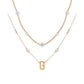 Gold-Tone Crystal & Textured Logo Layered Pendant Necklace, 16" + 2" extender