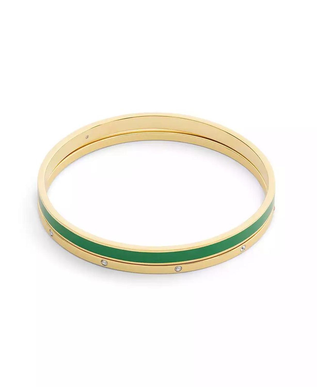 Gold Plated Duo Bangle Bracelet Set