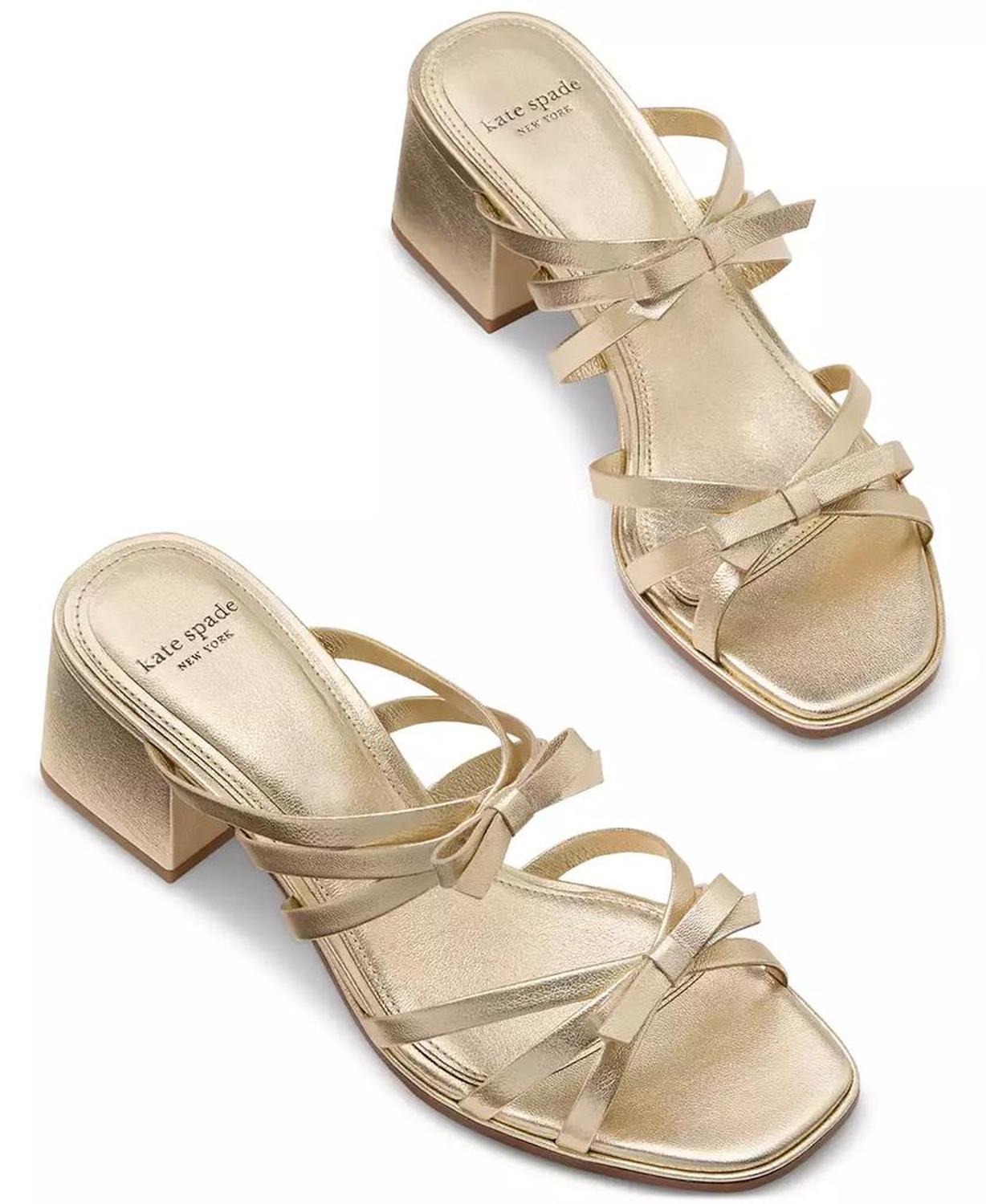 Women's Carolina Bow-Trim Block-Heel Sandals