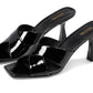 Clara 40S3CLMS1L-001 Mule Women's Black Leather Spool Heel JOBB1316