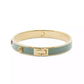 Signature Faux Stone Tea Rose Enamel Bangle Boxed Bracelet