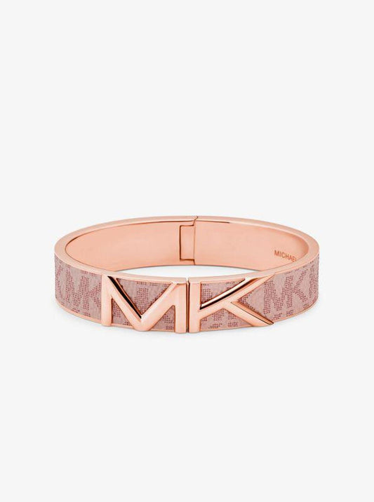 Mott Rose Gold-Tone Signature Logo Bangle