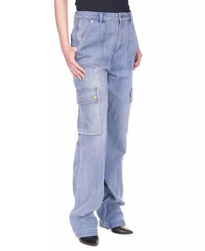 MICHAEL Women's Relaxed Denim Cargo Jeans