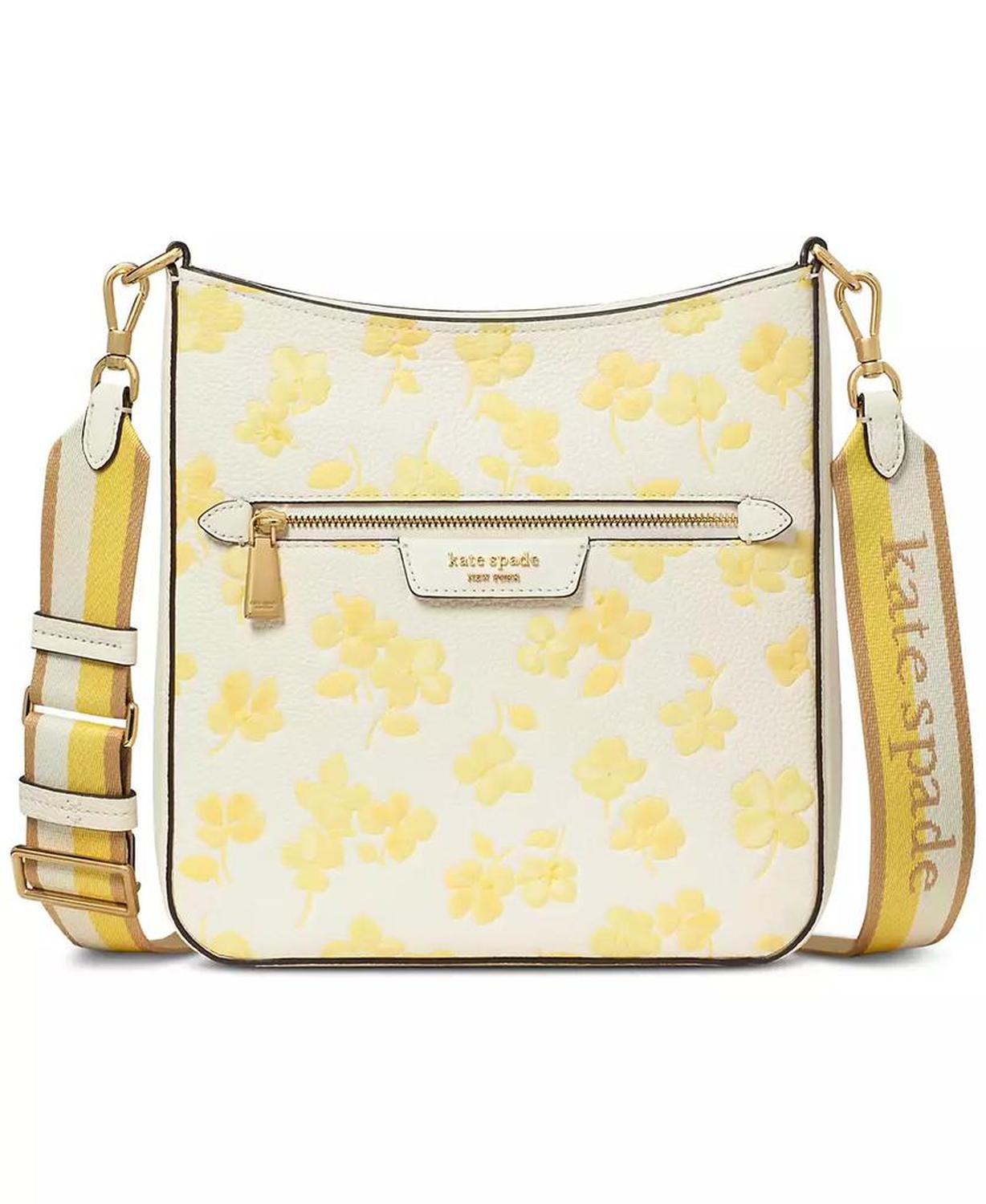 Hudson Spring Pansies Messenger Crossbody