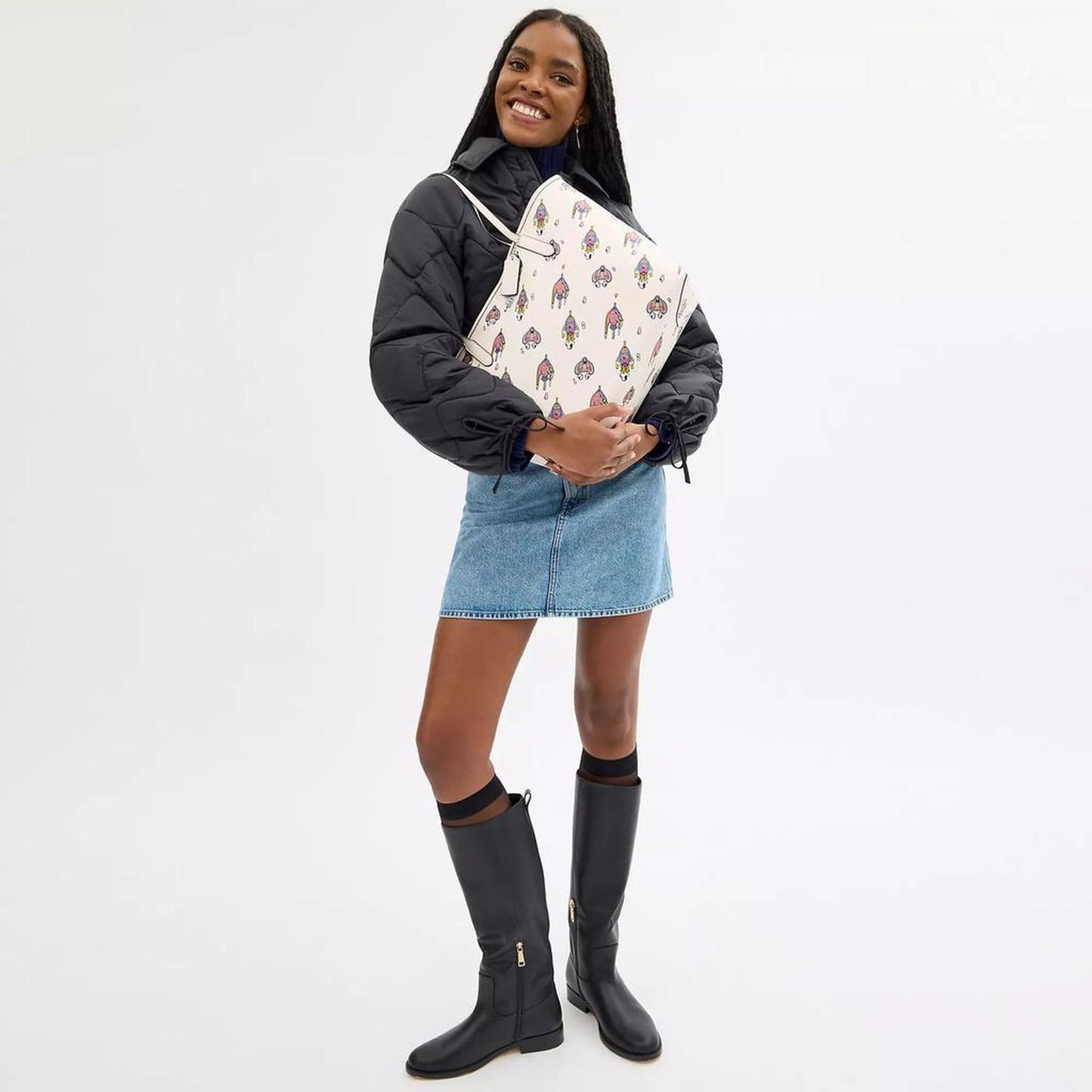 Cosmic Coach City Tote Bag With Rocket Print